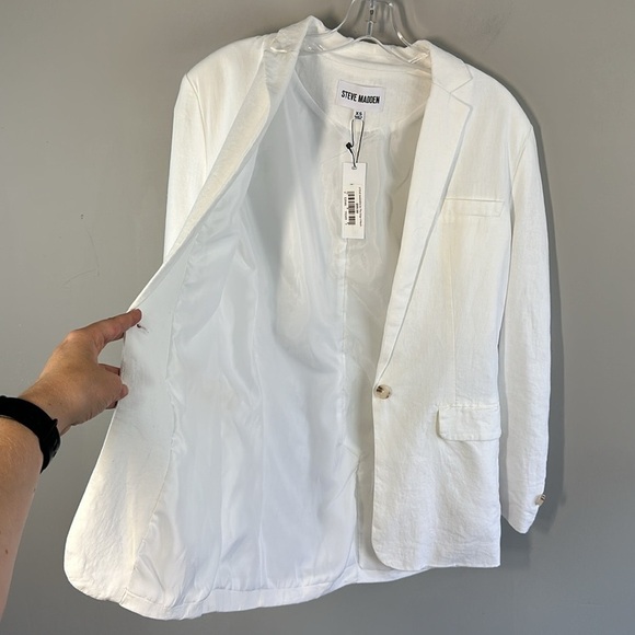 NWT Steve Madden On The Edge White Linen Blazer Size XS - Picture 14 of 16